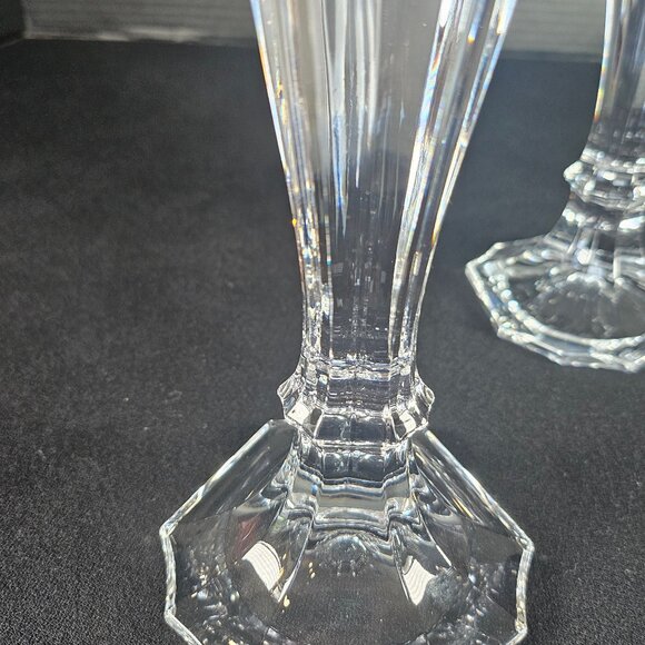 Oscar de la Renta Chippendale Austrian Pair 24% Lead Crystal Candlestick Holder - Picture 5 of 11